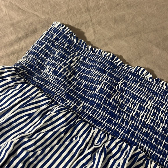 Aerie ruched mini skirt, blue & white stripes - Picture 3 of 3